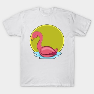 Flamingo in Water with Sun T-Shirt